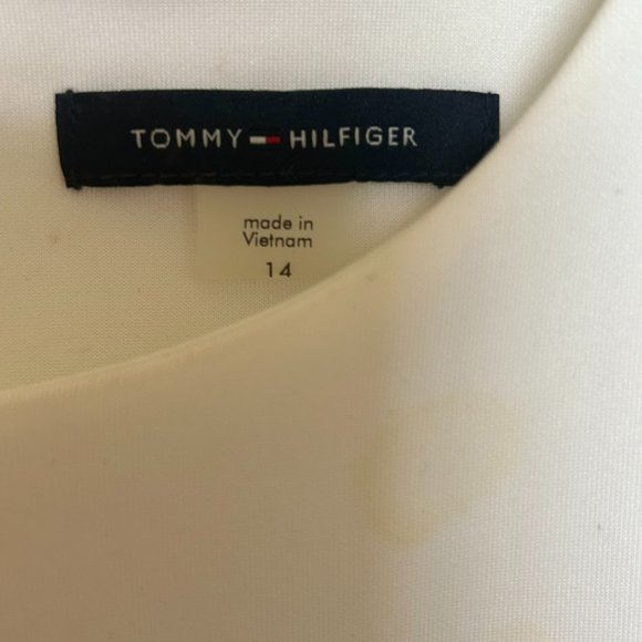 TOMMY HILFINGER HOLIDAY Cocktail Black and White Dress Ruffles Sz 12. Excellent - Picture 5 of 11